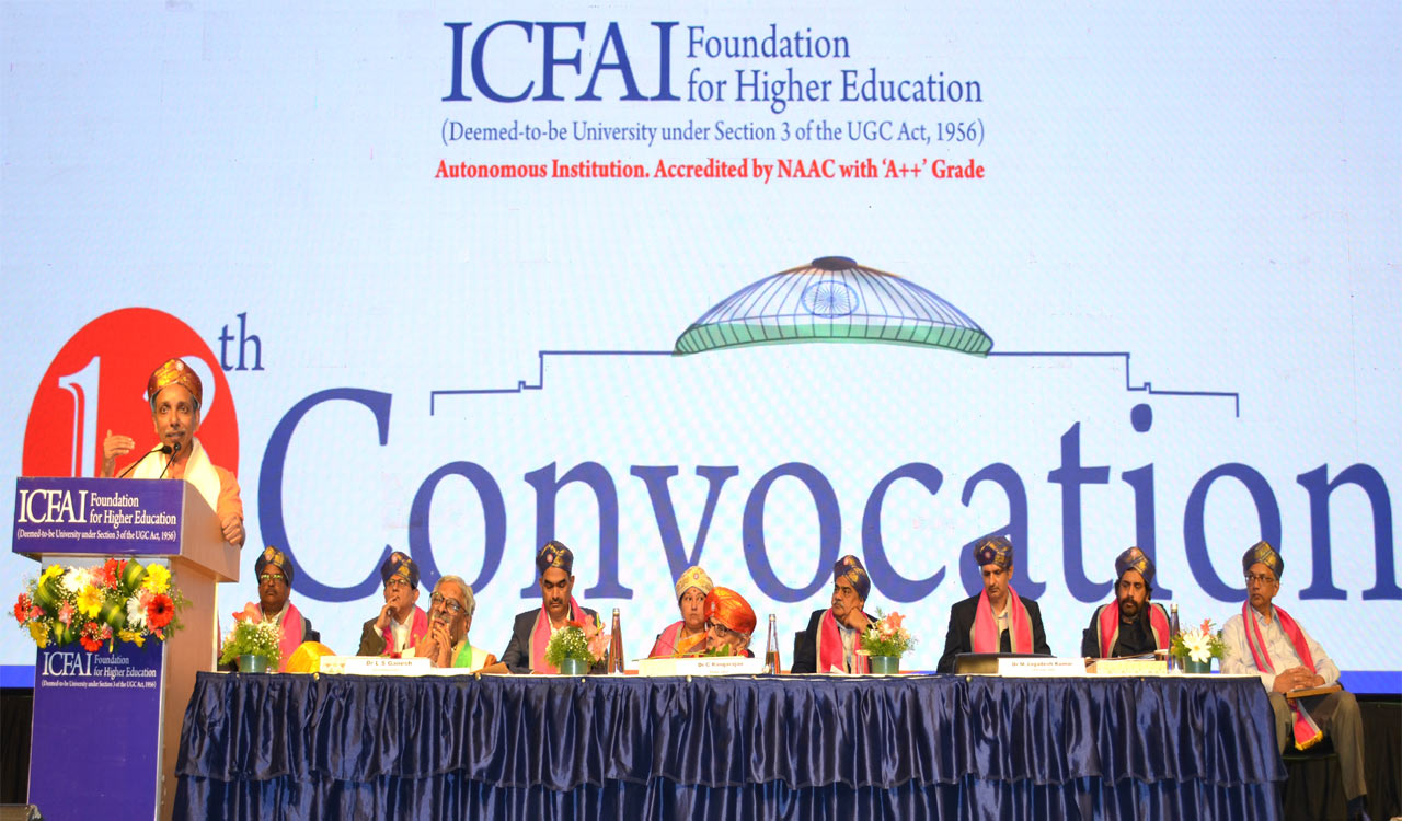 Icfai Holds Th Convocation Ceremony Telangana Today