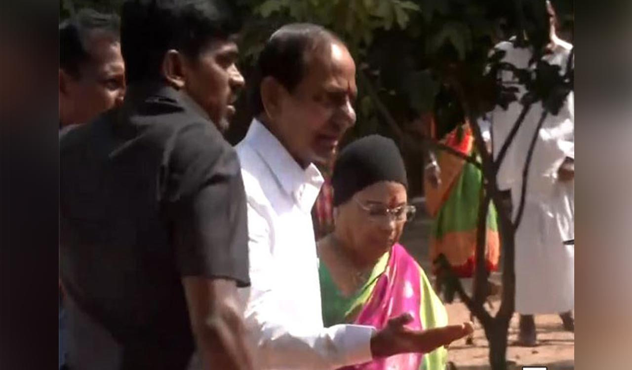 Lok Sabha Elections Ex Telangana Cm Kcr Votes In Siddipet