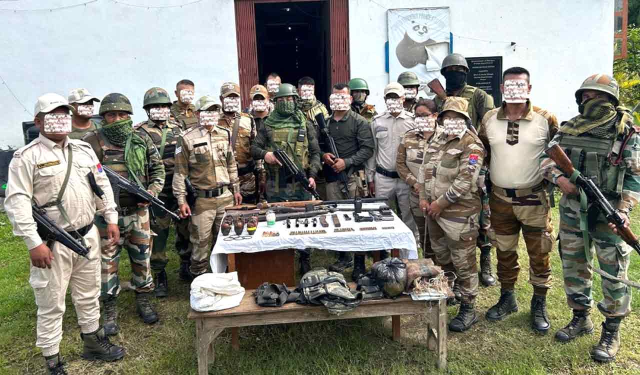 Huge Cache Of Arms Recovered From Manipurs Imphal Telangana Today