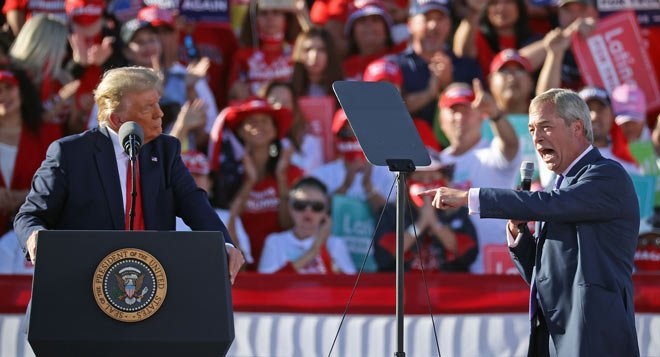 Trump praises Brexit leader Farage as 'king of Europe'