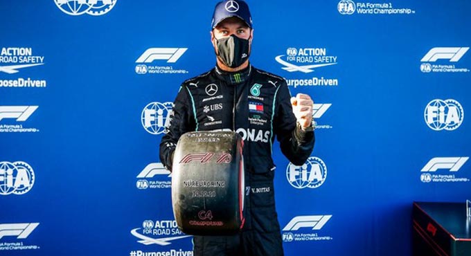 Formula 1: Valtteri Bottas beats Lewis Hamilton to pole at Eifel Grand Prix
