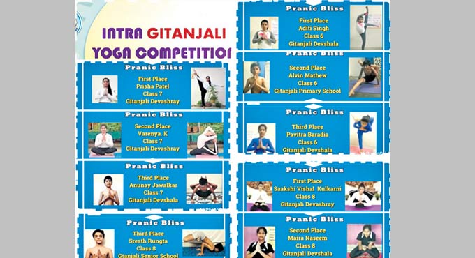 Students of Gitanjali Devashray shine at Yoga competition