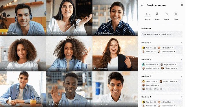 Google allows up to 100 breakout rooms in Meet for focused chats