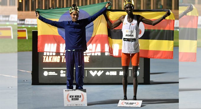 Joshua Cheptegei, Letesenbet Gidey break world records in Valencia