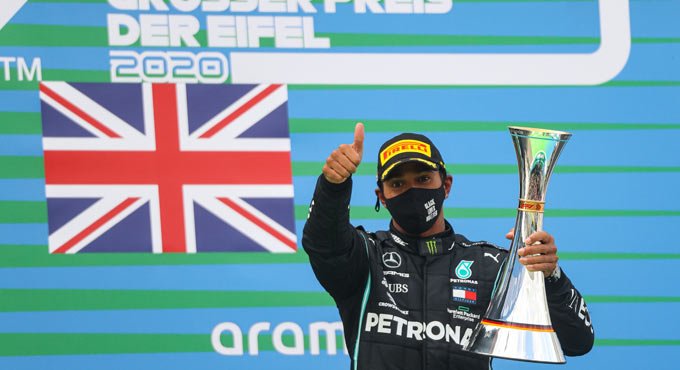 Towering Hamilton equals Schumacher’s record 91 F1 wins