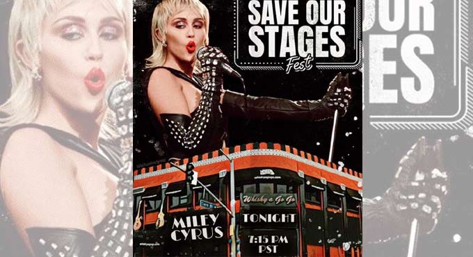 Miley Cyrus performs live at Save Our Stages fest