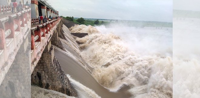 Officials breach Musi project bund to control heavy inflow of water