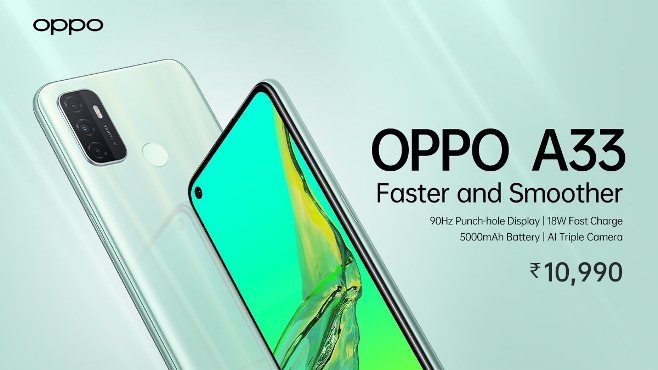 OPPO A33 with 90Hz display, triple camera launched in India