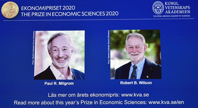 Americans Milgrom, Wilson win Nobel prize in economics