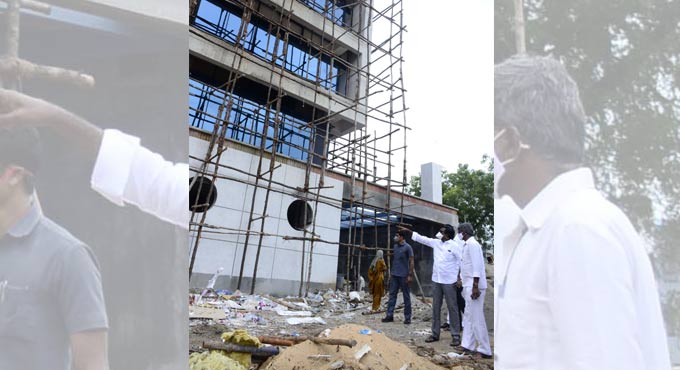 Puvvada inspects IT Hub works in Khammam