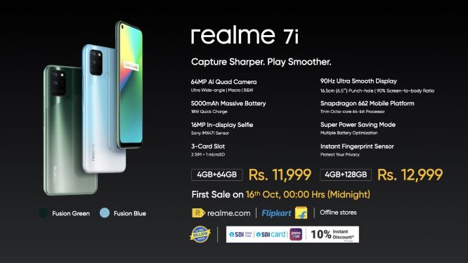 Realme 7i with Snapdragon 662 SoC, quad rear camera launched in India
