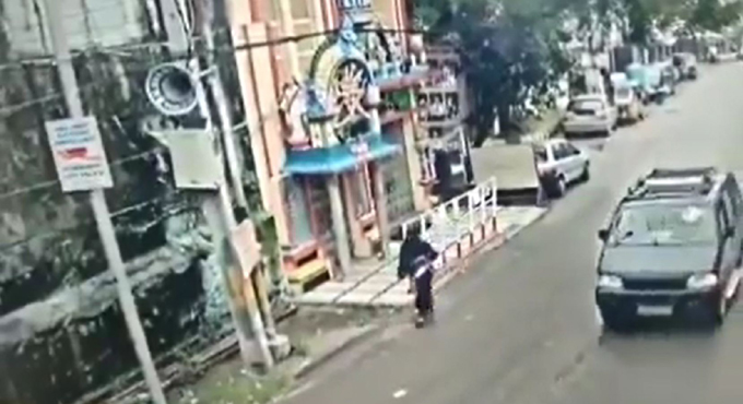 Watch: Woman has narrow escape as building collapses in Hyderabad