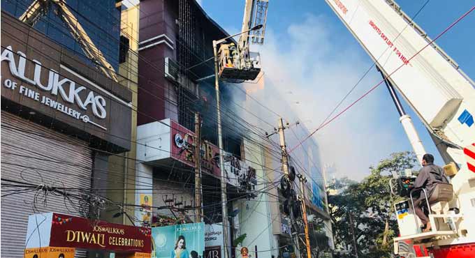 Fire breaks out at electrical goods store in Hyderabad
