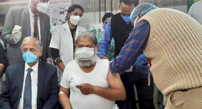 Haryana Health Minister Anil Vij administered trial dose of Covaxin