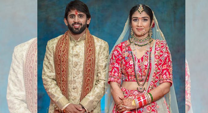 Indian wrestler Bajrang Punia ties the knot with Sangeeta Phogat