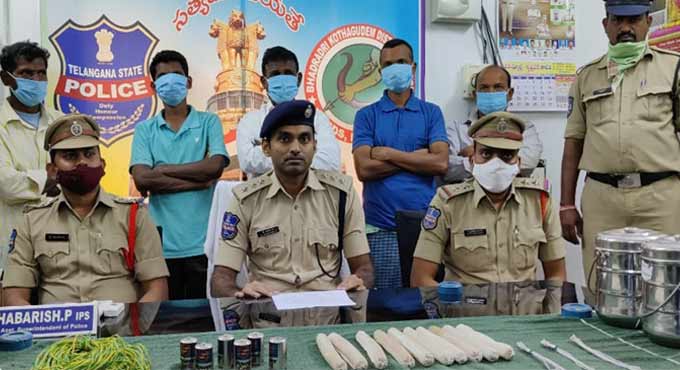 Five Maoist couriers arrested at Manugur, explosive materials seized