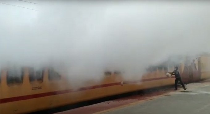 Hyderabad: Fire breaks out in train at Medchal station
