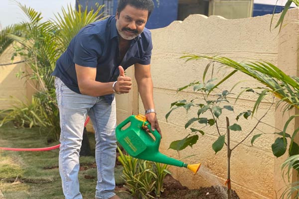 Raja Ravindra plants saplings at Gandipet farm