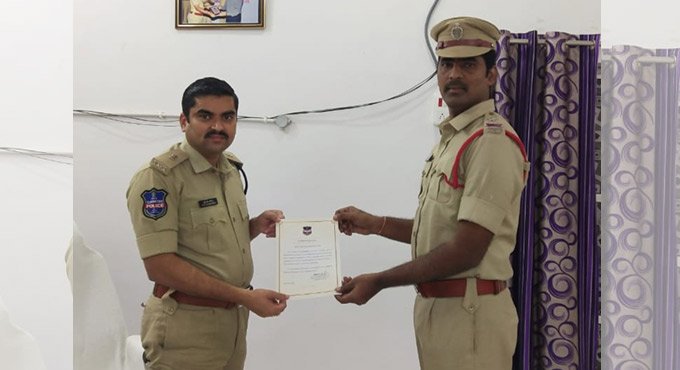 Asifabad: Rebbena SI receives commendation certificate