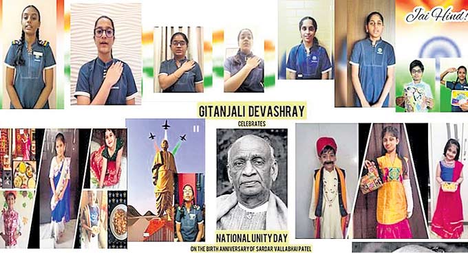 Students of Gitanjali Devashray pay rich tributes to Sardar Patel