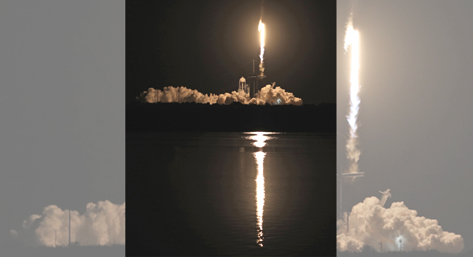 SpaceX rocket with 4 astronauts heads to space station