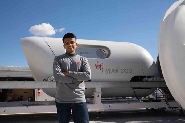Young Indian on maiden voyage of Virgin Hyperloop
