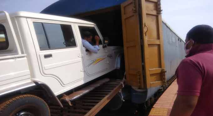 For the first time, SCR transports automobile from Zaheerabad to Tripura