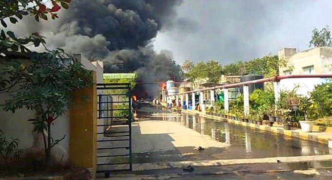 8 injured in massive fire accident at pharma company in Sangareddy