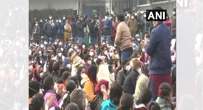 Delhi: AIIMS Nurses Union hold strike over demands including 6th CPC