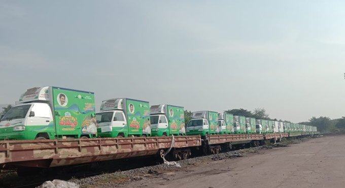 AP: Automobile rake from Jaipur arrives at Marripalem