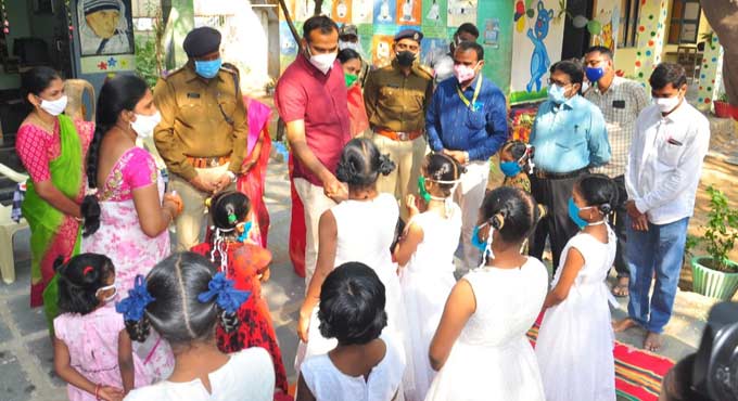 Collector inaugurates renovated dormitory at Bala Sadan in Khammam