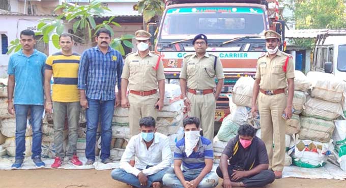1.88 crore worth of ganja seized at Bhadrachalam