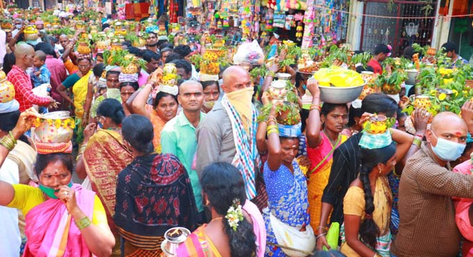 Bonalu procession held at Vemulawada