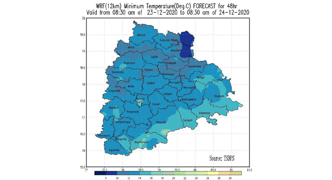 Brace for more chill in Telangana on Wednesday