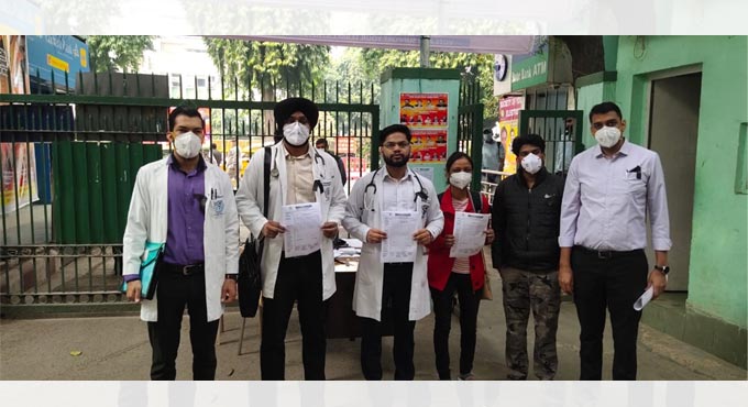 AIIMS, LNJP doctors wear black ribbon in support of IMA strike call