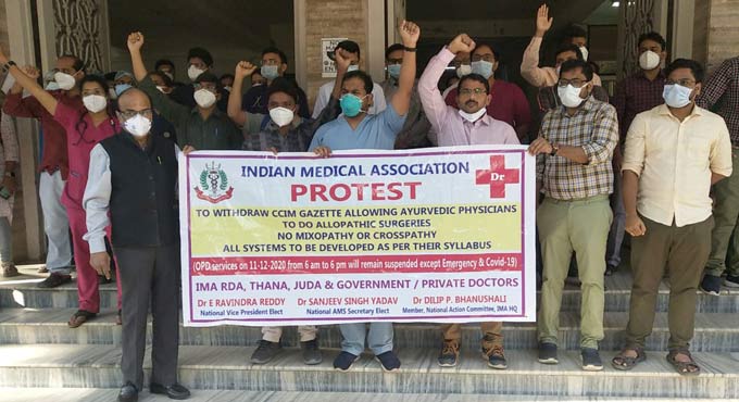 Services hit in Hyderabad as medicos protest ‘Mixopathy’
