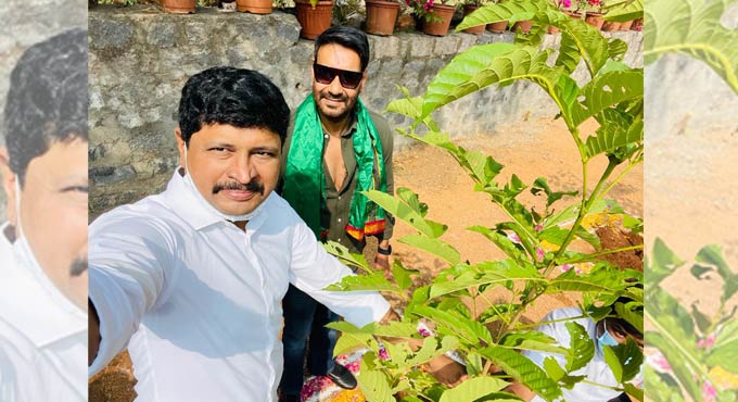 Ajay Devgn plants saplings as part of Green India Challenge
