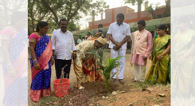 Karimnagar: Newly married couple takes part in Green India Challenge