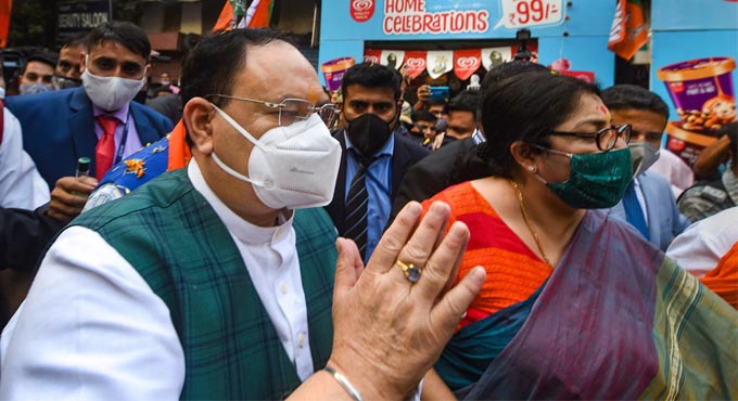 Stones hurled at J P Nadda’s convoy, Vijayvargiya’s vehicle ransacked