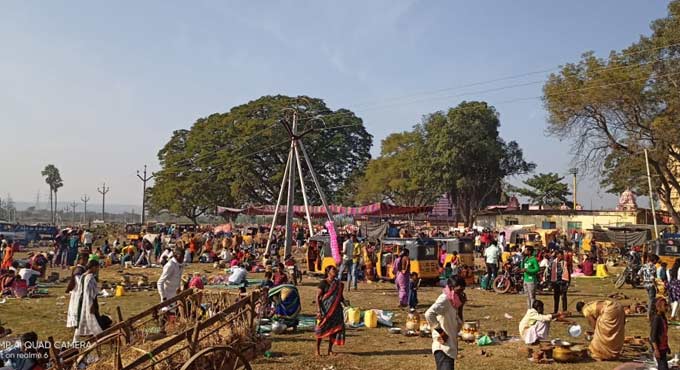 Shashti Bonalu celebrated with pomp and gaiety in Mancherial