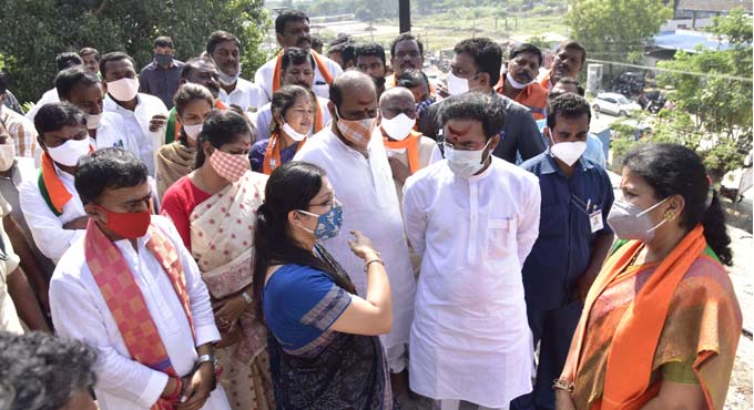 Kishan Reddy inspects central sponsored schemes in Warangal