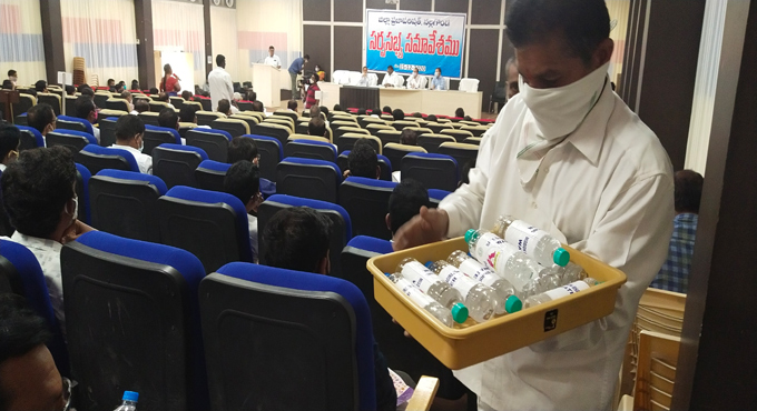 Bhagiratha water replaces bottled water at ZP meeting in Nalgonda