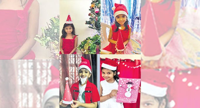 So here, they make Santa caps, snowman!