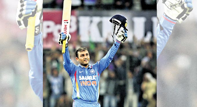 When Sehwag scored his double century in ODI