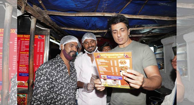Sonu Sood pays surprise visit to fan’s roadside food stall in Hyderabad