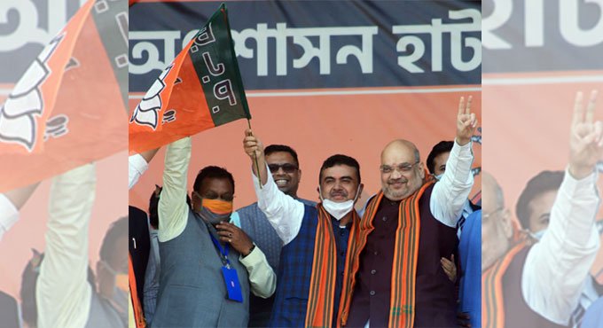 Get rid of the extortionist nephew: Suvendu at mega BJP rally