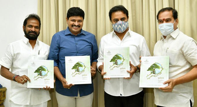 MP Santosh Kumar presents ‘Vriksha Vedam’ book to KTR