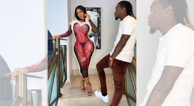 American rapper Cardi B turns heads in red futuristic-looking dress