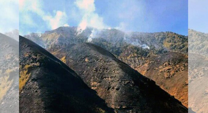 IAF choppers, NDRF teams try to extinguish wildfire in Nagaland