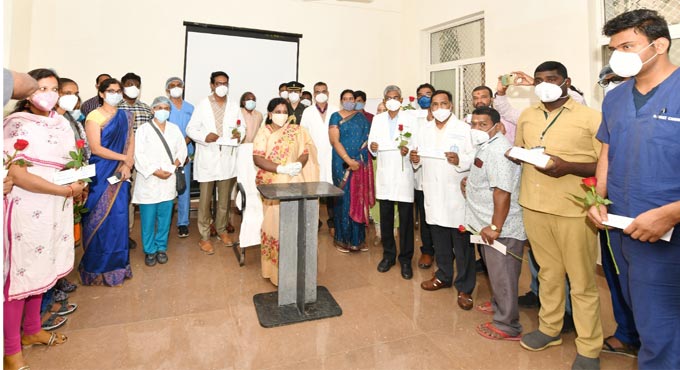 Governor Tamilisai formally launches COVID vaccination at NIMS